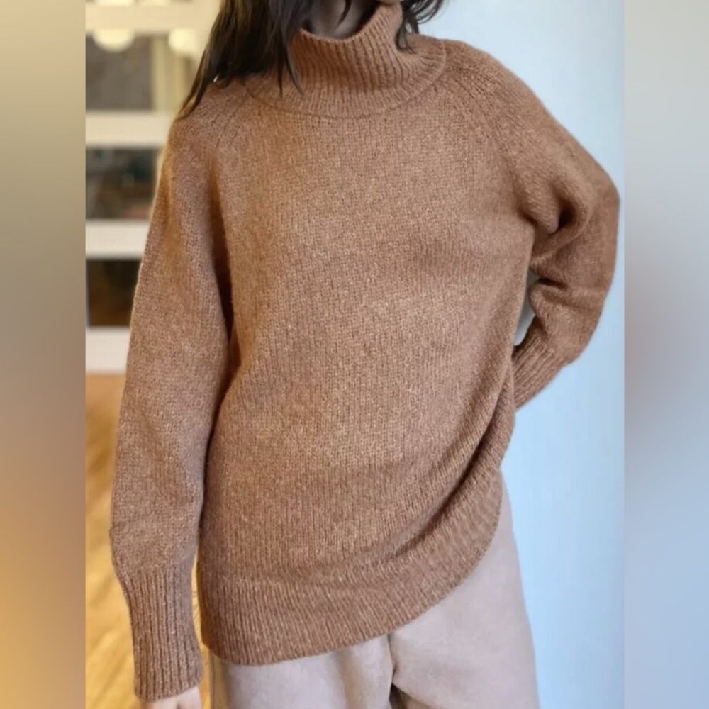 ARITZIA BABATON BROWN TURTLENECK SWEATER